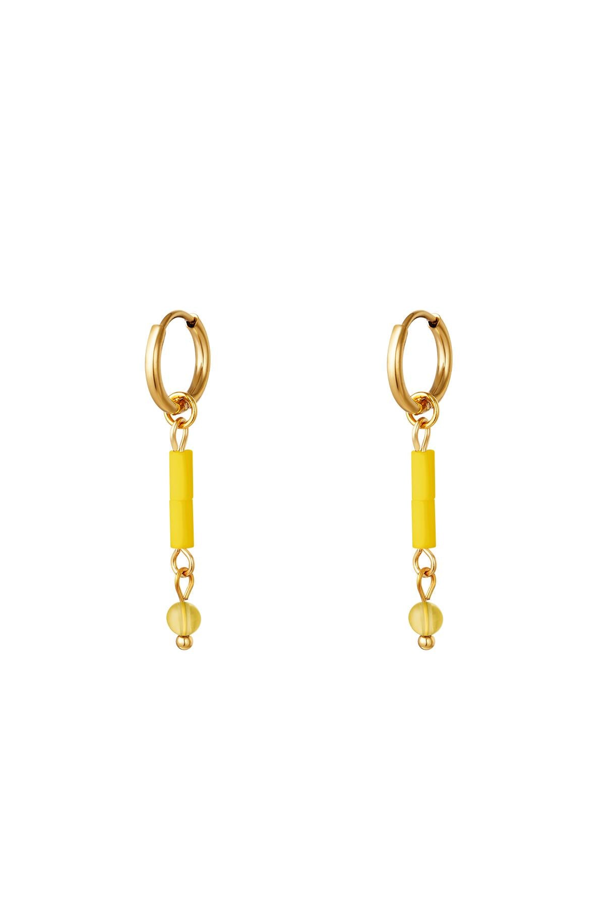 Julien Deluxe Earrings with yellow stones Stainless Steel