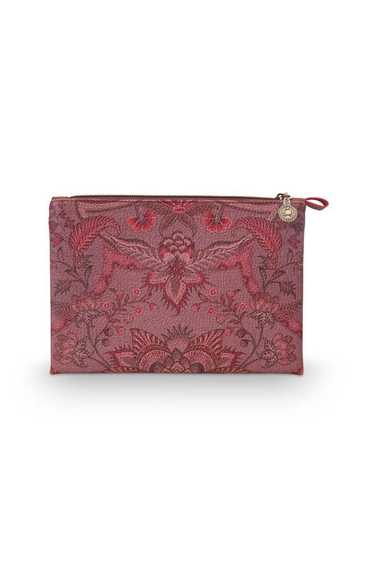 Pip Studio Toilettas Flat Medium Kyoto Festival donker roze 24x15.5x1cm