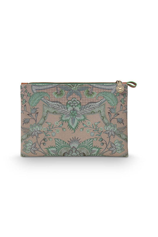 Pip Studio Toilettas Flat Medium Kyoto Festival groen 24x15.5x1cm