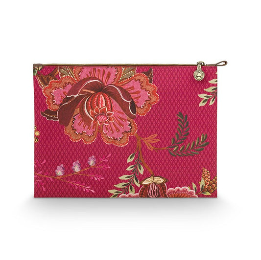 Pip Studio Toilettas Etui Flat Large Cece Fiore rood 30x22x1cm