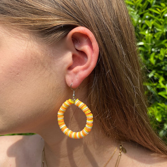 Julien Deluxe Earrings Katsuki beads orange yellow white