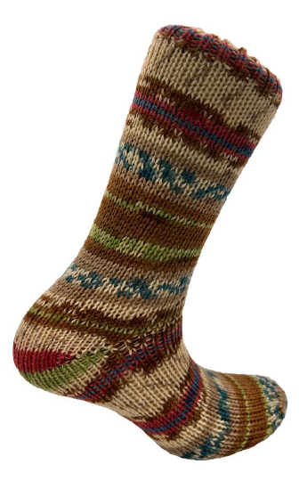 The Sockmaker Damessok Wol bruin groen M36-41