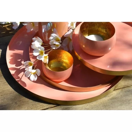 Dienblad decoratie schaal Daan Kromhout Marrakech perzik goudkleurig 26cm 33cm 40cm