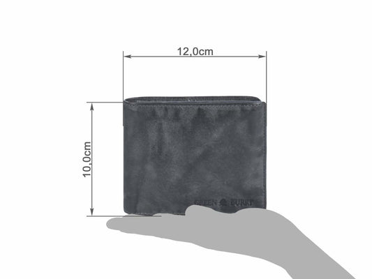 Greenburry Herenportefeuille leder 12x10cm vintage washed antraciet donkergrijs