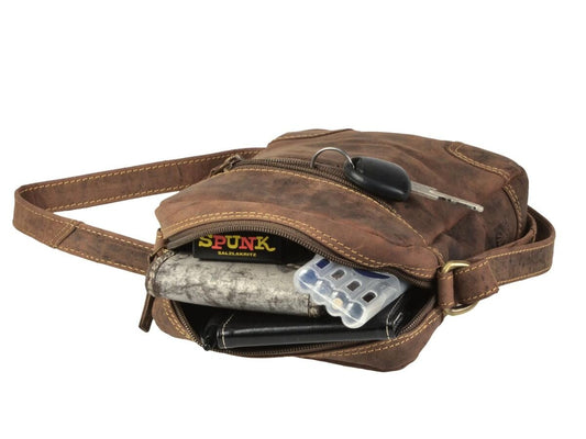 Greenburry Vintage Schoudertas klein bruin leer