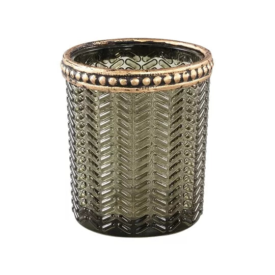 PTMD Theelichthouder Decoritz glas groen 6,5cm