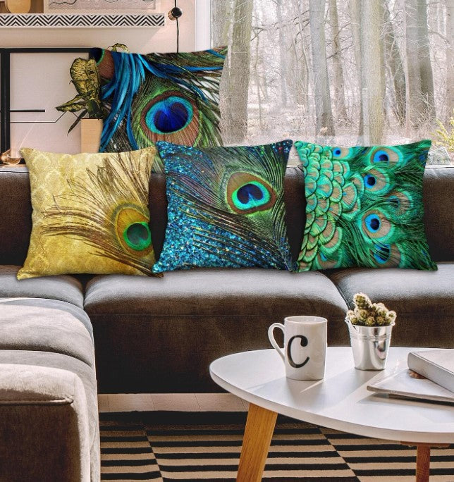 Julien Deluxe Sierkussen Pauw set van 4 45x45cm