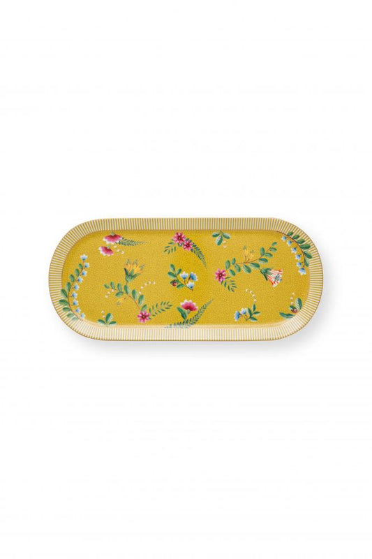 Pip Studio Taartplateau rechthoekig La Majorelle geel 33,3x15,5cm
