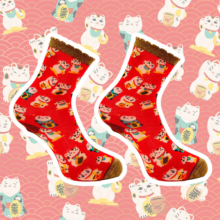 Sock My Feet Damessok Sock My Lucky Cat
