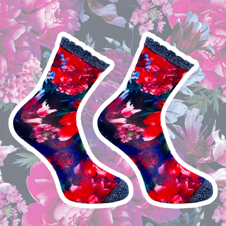 Sock My Feet Damessok Sock My Purple Flowers