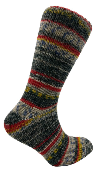 The Sockmaker Herensok Wol Gebreid Multicolor Geel 1 paar