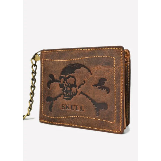 Greenburry Skull Leren Portemonnee met Ketting