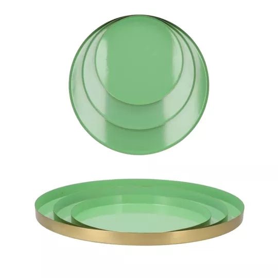 Dienblad decoratie schaal Daan Kromhout Marrakech mint goudkleurig 26cm - Julien Deluxe