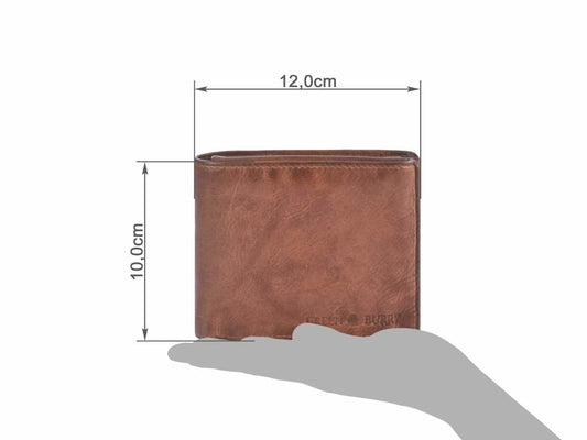 Greenburry Herenportefeuille leder 12x10cm vintage washed kastanje roodbruin - Julien Deluxe