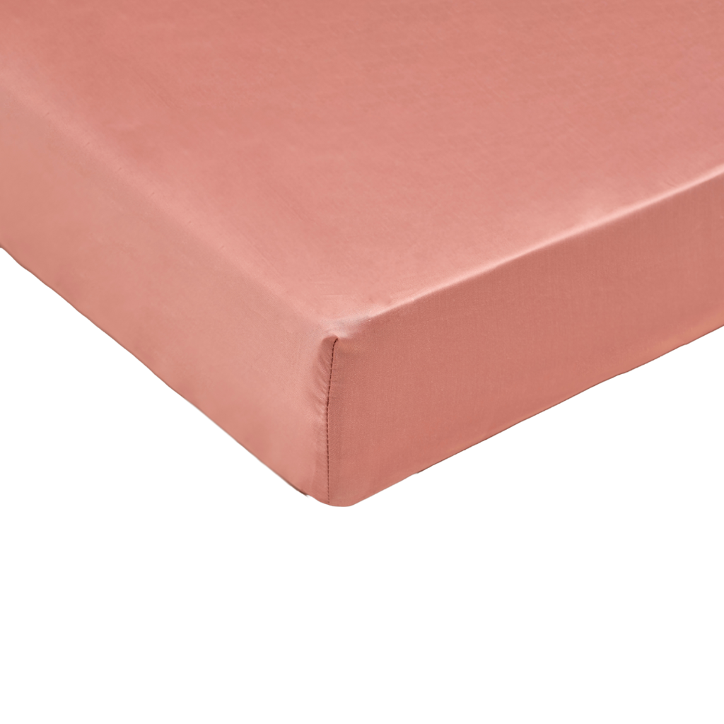 Tencel fitted sheet (90x210) terra rose