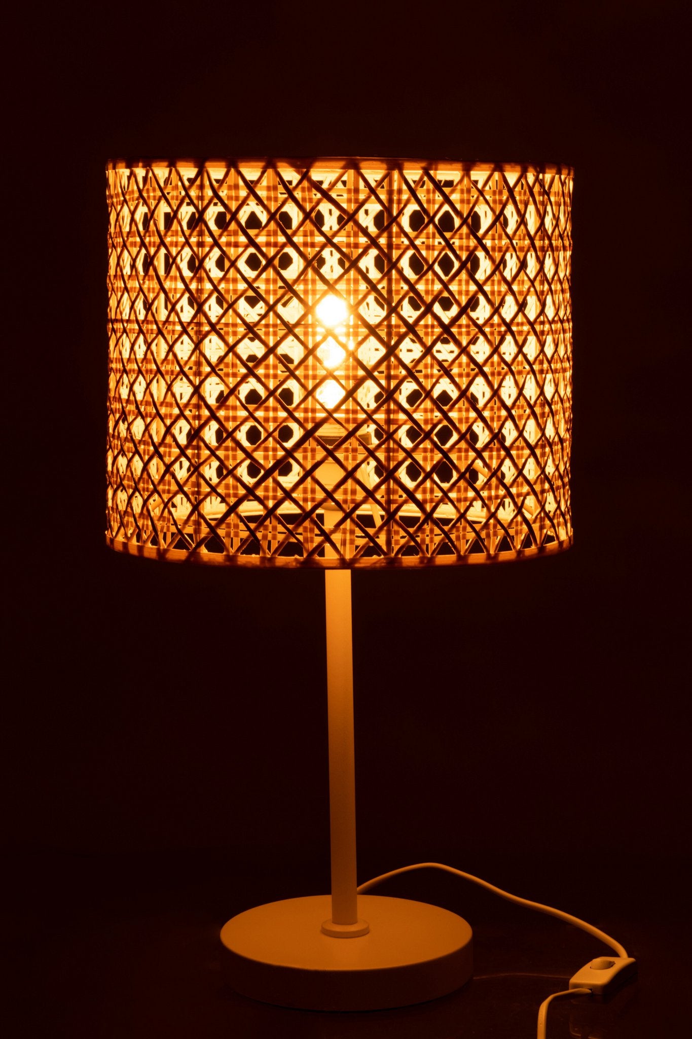 J-Line Tafellamp Roma Bamboe Metaal Naturel/Wit