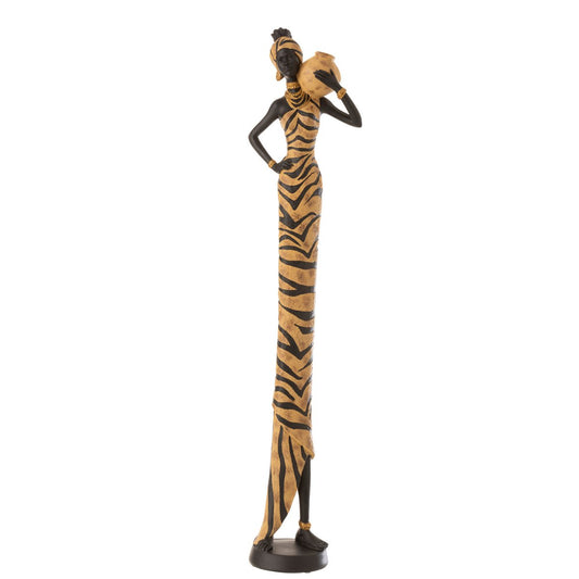 J-Line Afrikaanse Vrouw Zebra Poly Zwart/Bruin