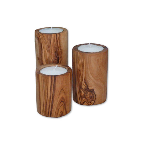 Moogoo Creative Africa Groen Schaal van gerecycleerde olievaten & Olivenholz erleben Theelichthouders van olijfhout