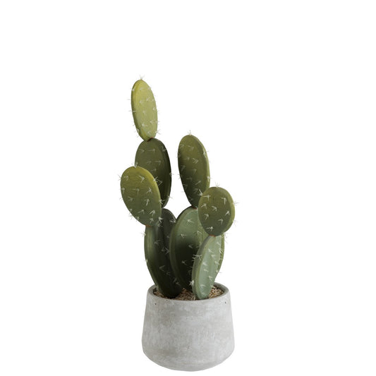 J-Line Cactus+Pot Groen/Cement Small
