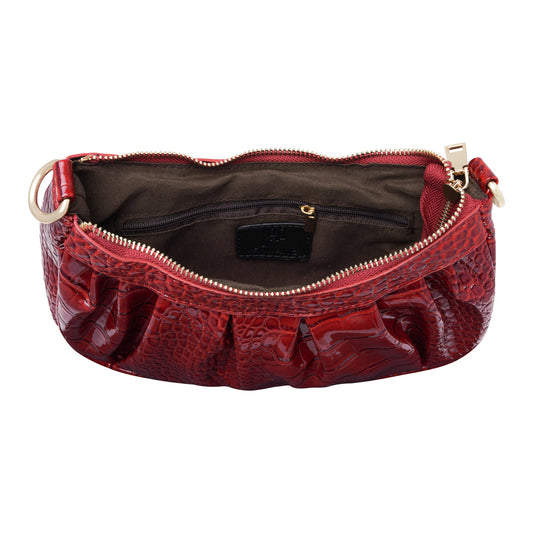 Julien Deluxe Handtas Madam bordeaux rood binnenkant
