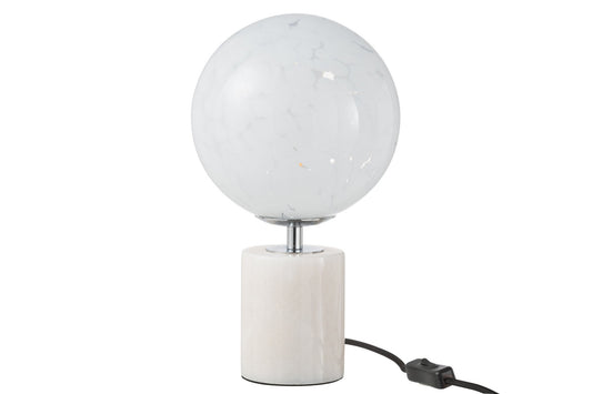 J-Line Lamp Dany Vlekken Op Voet Glas Wit