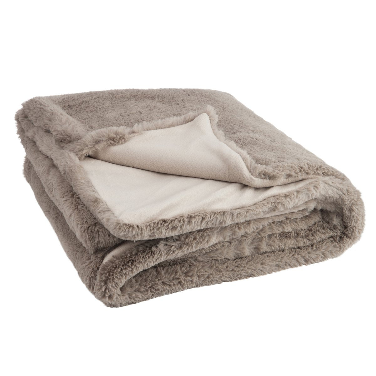 J-Line Plaid Cutie - Fleece Deken – Polyester – 180x130 cm – Muisgrijs