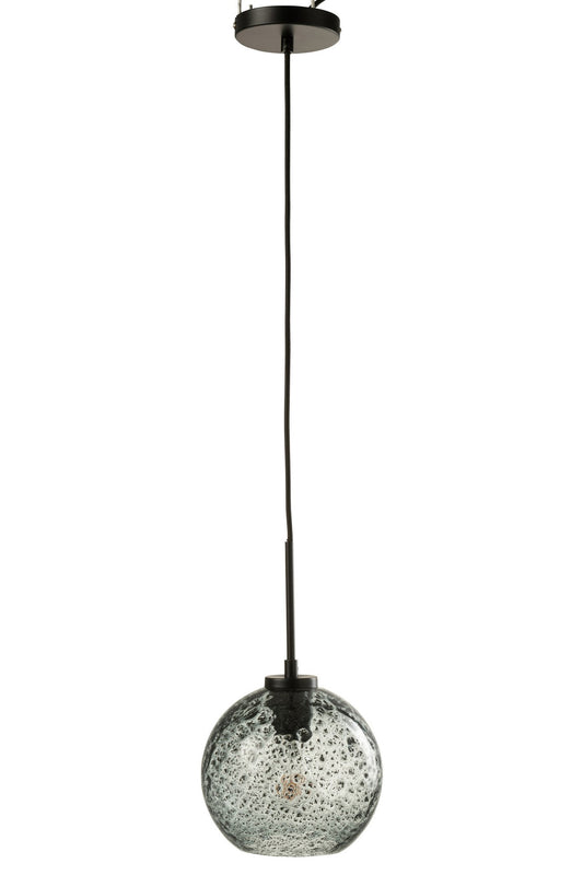 J-Line Lamp Bol Spikkel Glas Grijs Small