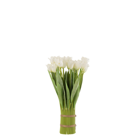 J-Line Tulpen In Bundel Plastiek Wit/Groen
