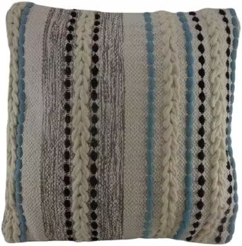 ADC Kussen sierlijk reliëf wit beige 45x45cm