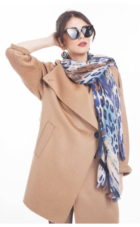 Alber Zoran Sjaal Animal Blue