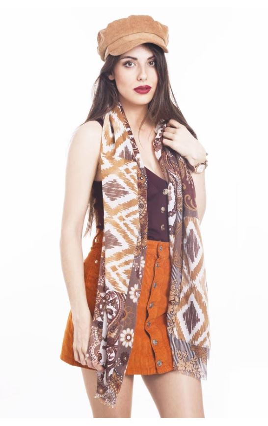 Alber Zoran Sjaal Hippy Brown