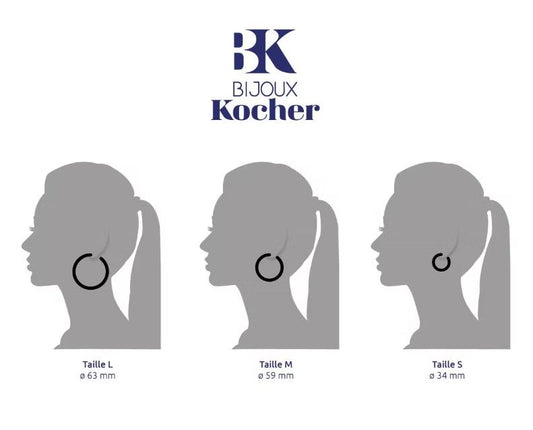 Bijoux Kocher LUNA Oorringen Maat M Robijnrood afmetingen