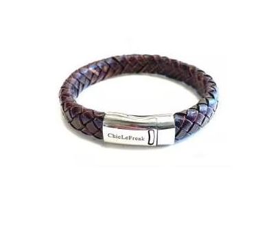 Chic Le Freak Armband gevlochten leder bruin
