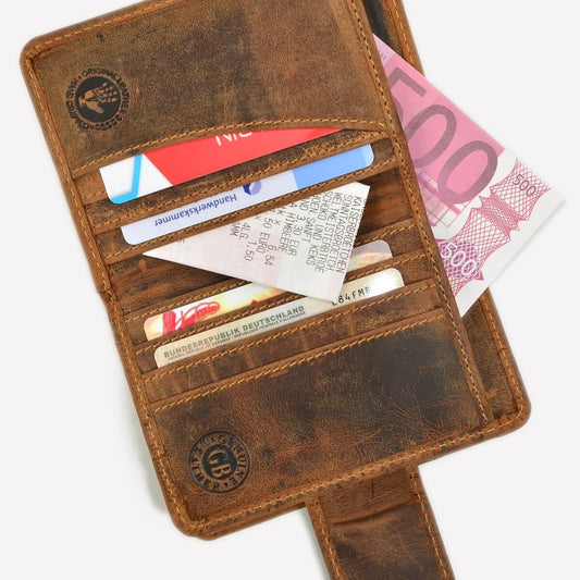 Greenburry Heren en damesportefeuille bruin leer