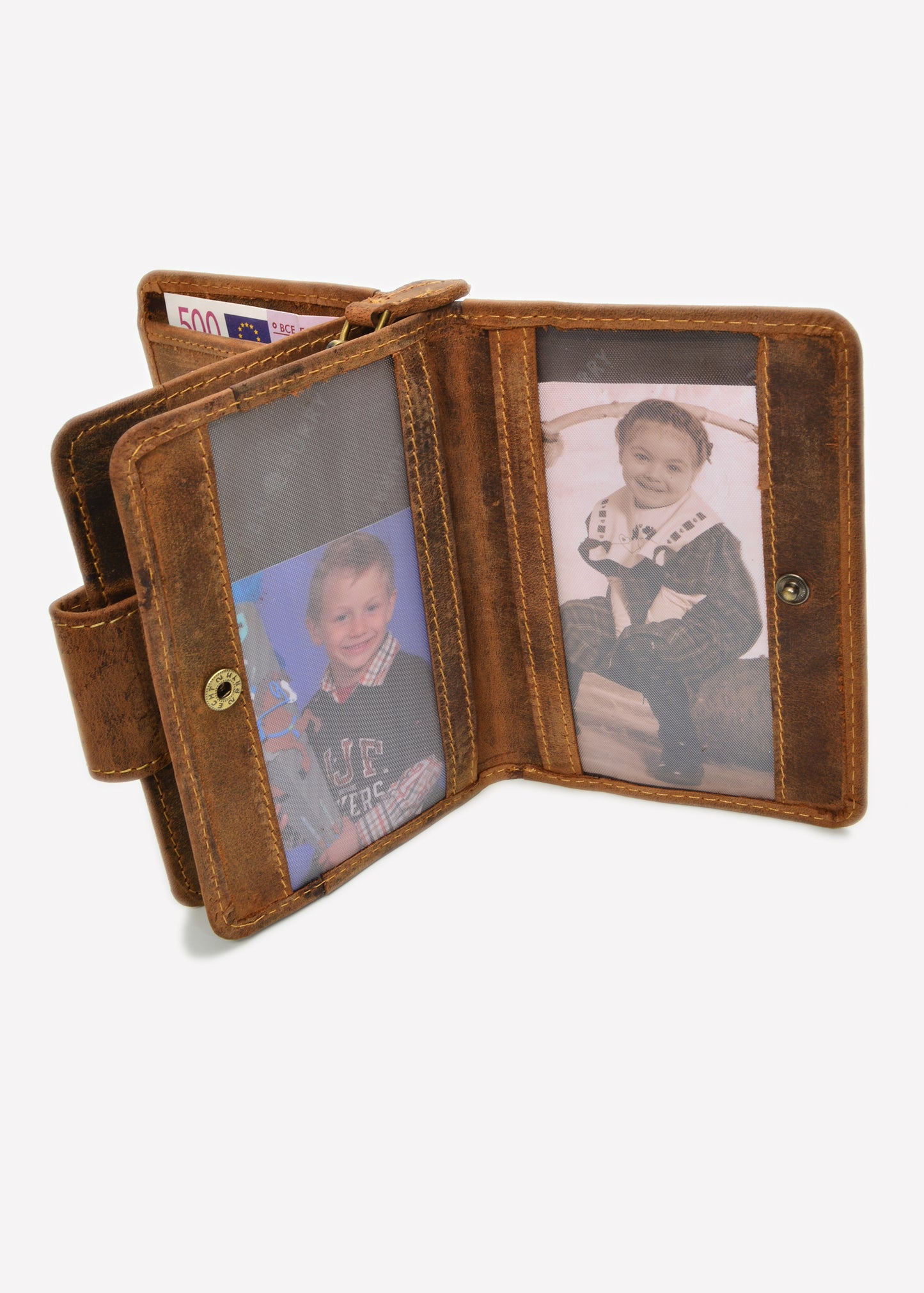 Greenburry Heren en damesportefeuille bruin leer