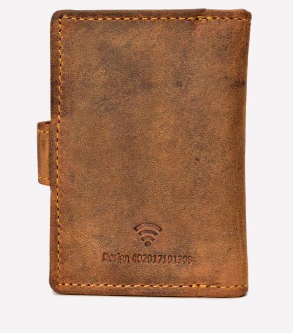Greenburry Vintage Card-Clip Case RFID bruin leer