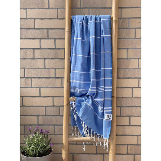 Handgeweven Turkse handdoek Beach Boys blauw