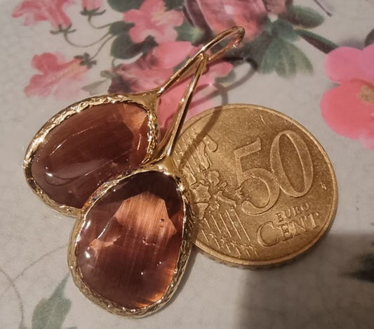 Happy Lona Oorbellen bruin schaal