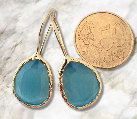 Happy Lona Oorbellen turquoise schaal