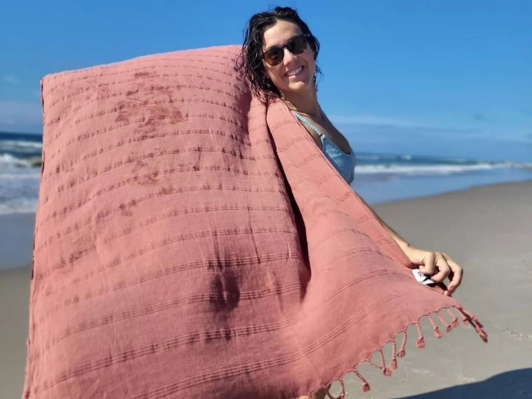 Hallo Earthling handgeweven Turkse handdoekenset donker roze