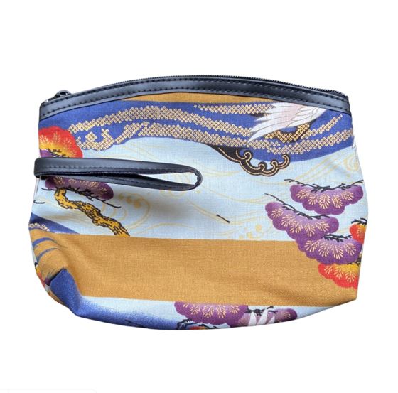 Japans-etui-bloemmotief-bruin