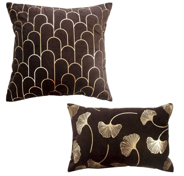 Lime-Light Set van 2 Kussens Velvet fluweel zwart