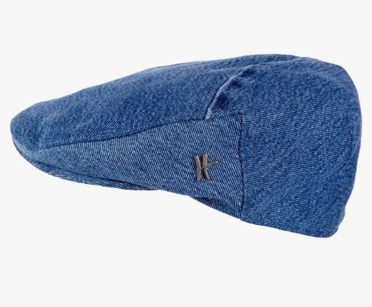 ReHats Berlin Flatcap Mr. Miller blauw jeans M58 zijkant