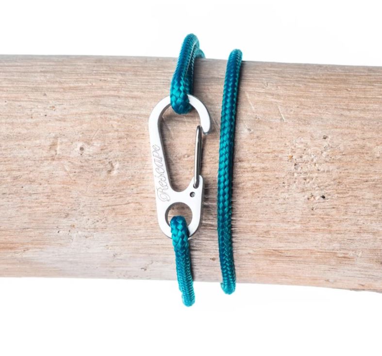 Rescapé France Herenarmband voor mannen paracord Le Charvin Mousqueton Gris