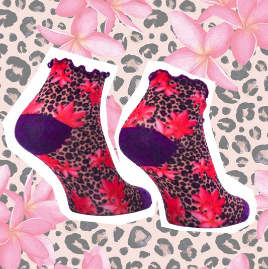 Sock My Feet Damessok Sock My Leopoard Flowers