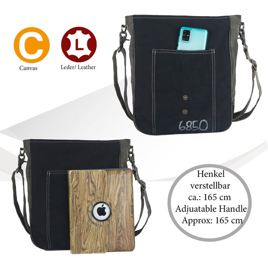 Sunsa Schoudertas Crossbody grijs stonewashed