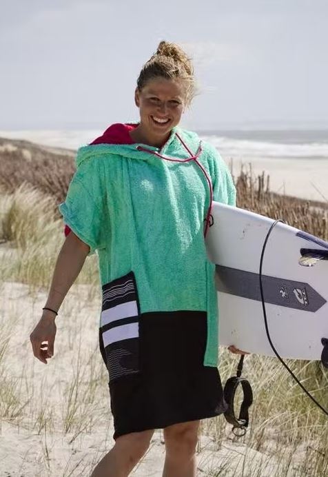 Wave Hawaii blauw rood zwarte Poncho Dos surfen