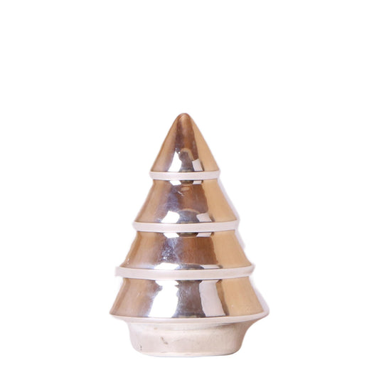 Kolibri Home | Ornament - Decoratie beeld Kerstboom zilver - 12cm hoog