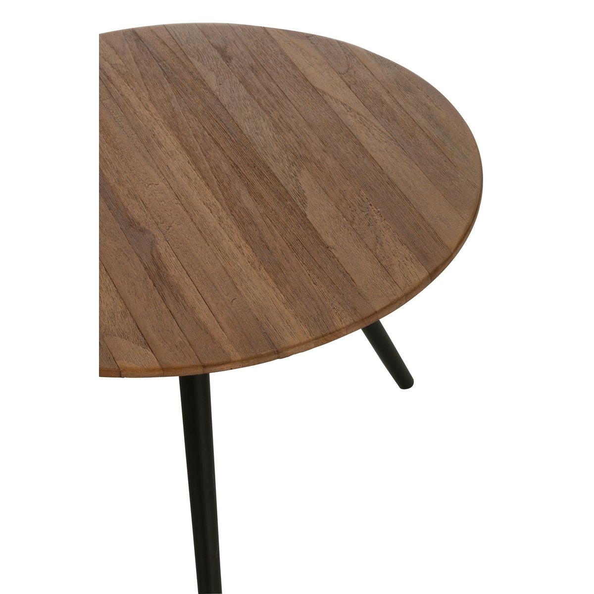 J-Line tafel Rond Gerecycleerd Teak - hout - naturel - set van 4