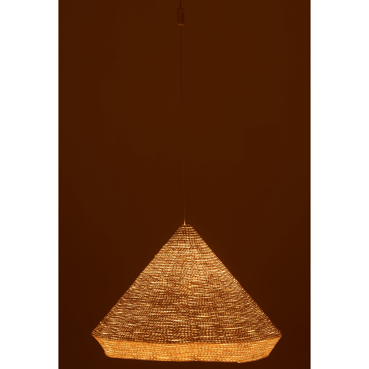 J-Line hanglamp Konisch Raffia - wit - large